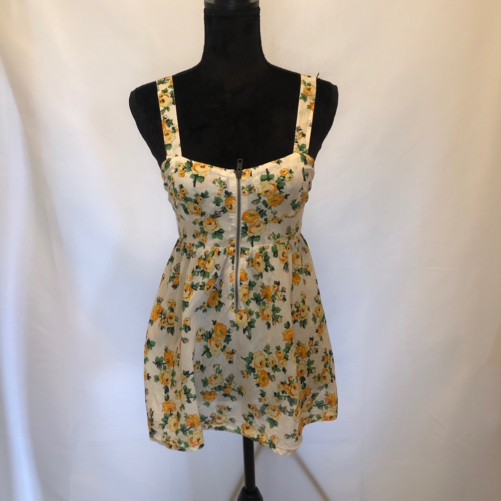 TOPSHOP floral zip top